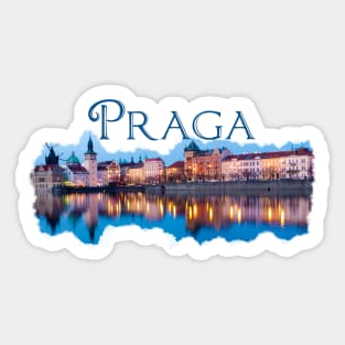 Praga: Evening Skyline Sticker